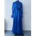 Dress design with a cinched waist and long sleeves