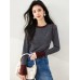 Fashion StyleSleeve Length  Color Block Splicing  Knitted  Women's Top