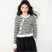 French Vintage Elegant Versatile Knitwear Women's Color-block Design Top