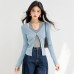 Chic Casual Knit Top in Coffee Color with Relaxed Fit and Elegant Style for Early Autumn
