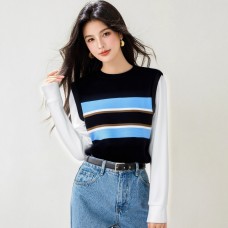 Fashion StyleContrast Stripe Sleeve Length Long Sleeve Fashion StyleContrast Stripe Sleeve Length Long Sleeve