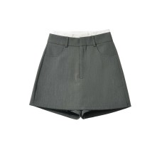 Grey high waisted half length skirt pants Grey high waisted half length skirt pants