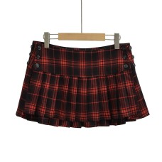 Low waist plaid skirt