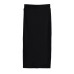 Thick side slit knitted hip hugging mid length skirt