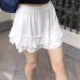 Elastic high waisted ruffled A-line skirt