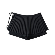 Detachable double-layer pleated butterfly bow pleated skirt