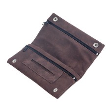 Handmade Brushed Leather Cigar Bag: Foldable, Multifunctional, Holds Lighter & Tobacco (Moisturizing)