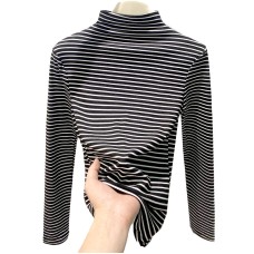 Striped women's semi high neck top