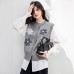Fashion Style  of Clothing  Chic Autumn Fashion, Floral Print, Long Sleeve, Layered Two-Piece Design, Oversized Fit, Knit Top