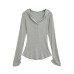 V-neck slim fit long sleeved top