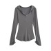 V-neck slim fit long sleeved top