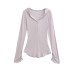 V-neck slim fit long sleeved top