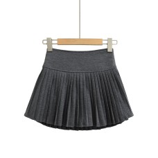 High waisted knitted pleated skirt