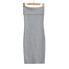 Ruffled waist hair knitted hip hugging long skirt