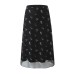 Flower printed mesh skirt with wrapped buttocks