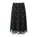 Flower printed mesh skirt with wrapped buttocks