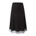 Flower printed mesh skirt with wrapped buttocks