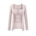 Chest cushion pleated camisole vest ➕ Long sleeved cardigan set