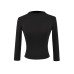 Half high collar seven quarter sleeved top