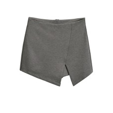 Slanted edge slit irregular skirt