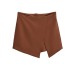 Slanted edge slit irregular skirt
