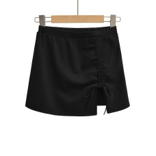 Side slit drawstring strap with elastic waistband Side slit drawstring strap with elastic waistband