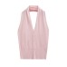 Sleeveless button up neck top