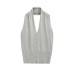 Sleeveless button up neck top