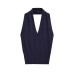 Sleeveless button up neck top