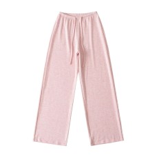 Elastic waistband drawstring loose casual pants