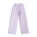 Elastic waistband drawstring loose casual pants