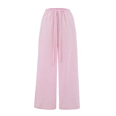Striped drawstring casual pants
