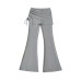 Fake two side pleated micro flared pants