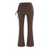 Fake two side pleated micro flared pants