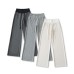 Wide waist patchwork drawstring sweatpants for women