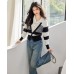 Fashion StyleStripe  Sleeve Length Long Sleeve  Type of ClothingTwo-Piece Design (Faux Two-Piece)  Occasion