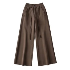 High waisted drawstring loose wide leg pants