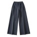 High waisted drawstring loose wide leg pants