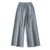 High waisted drawstring loose wide leg pants
