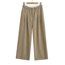 Splicing white border sports wide leg pants