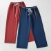 Tie rope casual straight leg wide leg pants