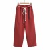 Tie rope casual straight leg wide leg pants