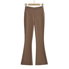 V-waist design casual tight flared pants