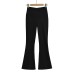 V-waist design casual tight flared pants