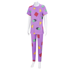 Demon Hunter Mila Cosplay Costume Purple Sleepwear Set for Halloween Carnival Party Movie Role Play
