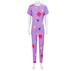 Demon Hunter Zoe Cosplay Costume Purple Sleepwear Set for Halloween Carnival Party Movie Cosplay