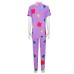 Demon Hunter Zoe Cosplay Costume Purple Sleepwear Set for Halloween Carnival Party Movie Cosplay