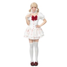 Halloween Gothic style bloody doll stage performance costume Lolita maid costume