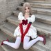 Halloween Gothic style bloody doll stage performance costume Lolita maid costume