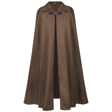 Halloween Unisex Vintage Gothic Cape Coat Hooded Cloak Wizard Priest Robe